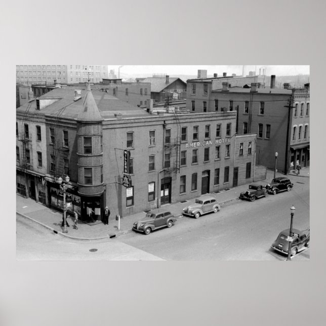 Poster American Hotel, Dubuque, Iowa, 1940 (Frente)