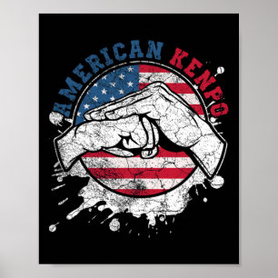 Poster American Kenpo Karate Black Belt Dojo Artes Marcia