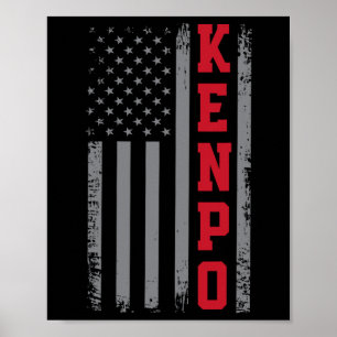 Poster American Kenpo Karate Design Usa Flag Arte Marcial