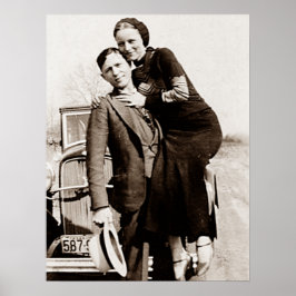 Poster American Outlaw Bonnie & Clyde A Gangue Barrow