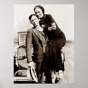 Poster American Outlaw Bonnie & Clyde A Gangue Barrow