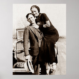 Poster American Outlaw Bonnie & Clyde A Gangue Barrow