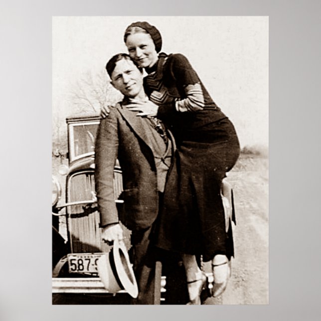 Poster American Outlaw Bonnie & Clyde A Gangue Barrow (Frente)
