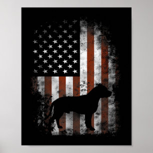 Poster American Pitbull Terrier T-Shirt American Flag Pat