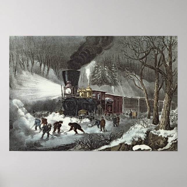 Póster American Railroad Scene, 1871 (Frente)