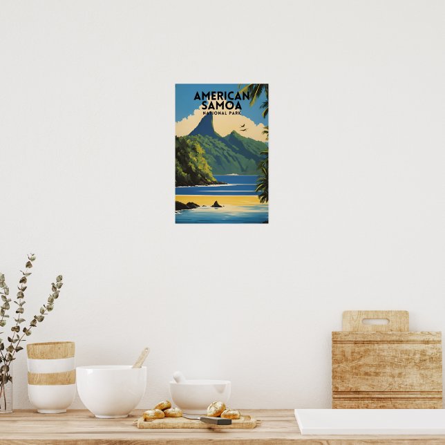 Poster American Samoa National Park Vintage (Cozinha)