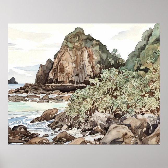 Poster American Samoa National Park Watercolor (Frente)