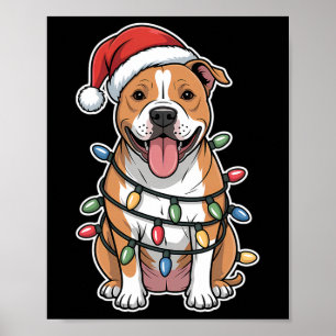 Poster American Staffordshire Terrier Invadiu Christma