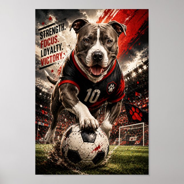 Poster American Staffordshire Terrier Poderoso (Frente)