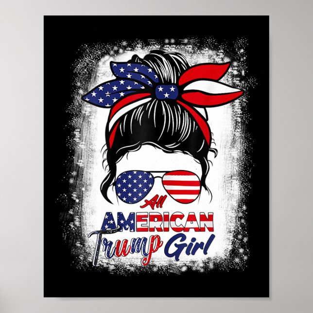 Poster American Trump Girl 4 De Julho Mensagem Bun Pro Tr (Frente)