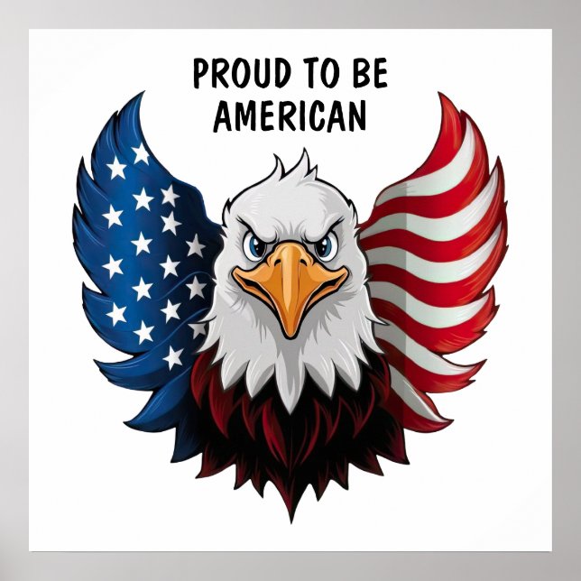 Poster American USA Eagle Flag (Frente)