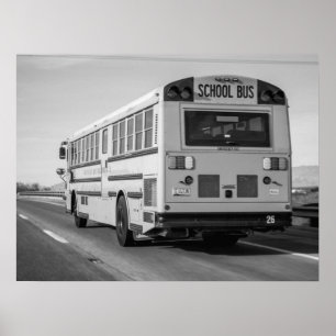 Poster Americana Retroativa Clássica do Ônibus Escolar