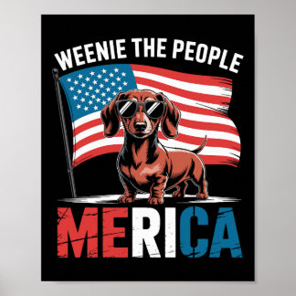 Poster Americano Amante de Dachshund no Dia 4 de Julho Me