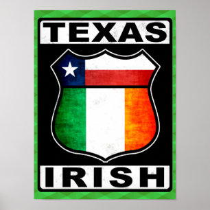 Poster americano irlandês do Texas