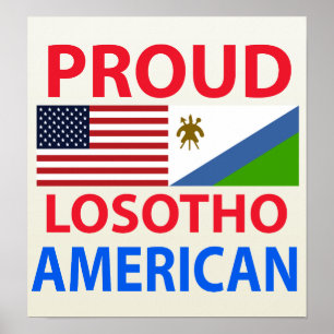 Póster Americano orgulhoso de Losotho