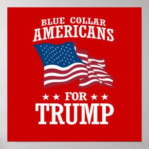 POSTER AMERICANOS COLARES AZUIS PARA TRUMP