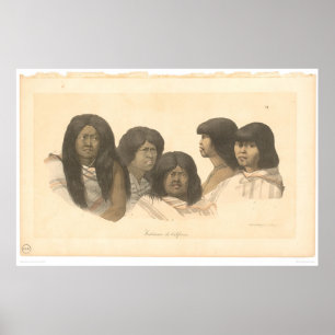 Póster Americanos nativos de Califórnia (0685A)