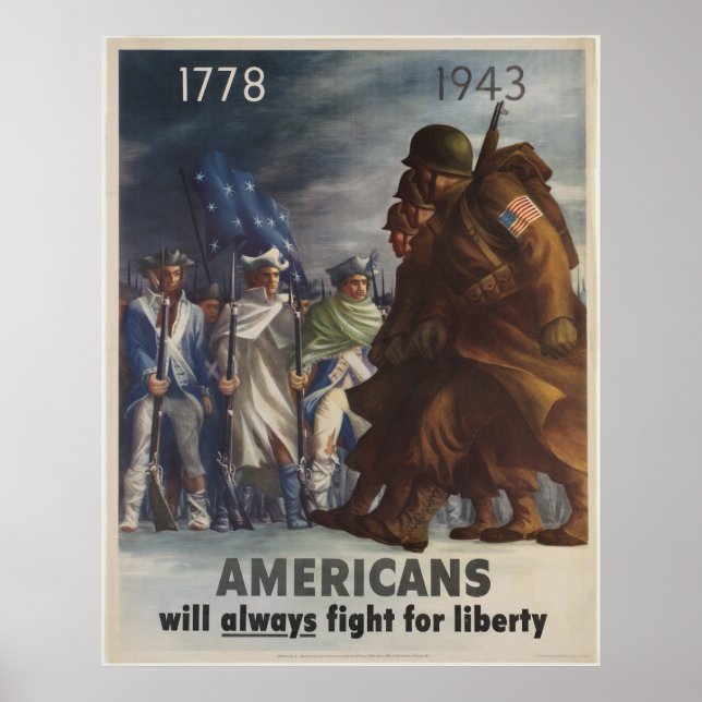 Poster Americanos sempre lutarão pela liberdade (Frente)