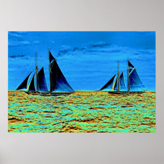 Póster America's Cup Consts 'Idler' e 'Hildegarde'