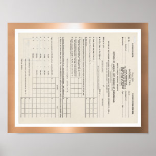 Poster America's First Income Tax Form 1040