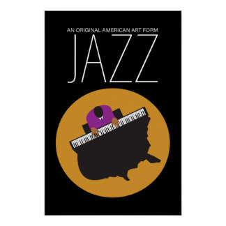 Póster AmeriJazz Black Glossy Poster