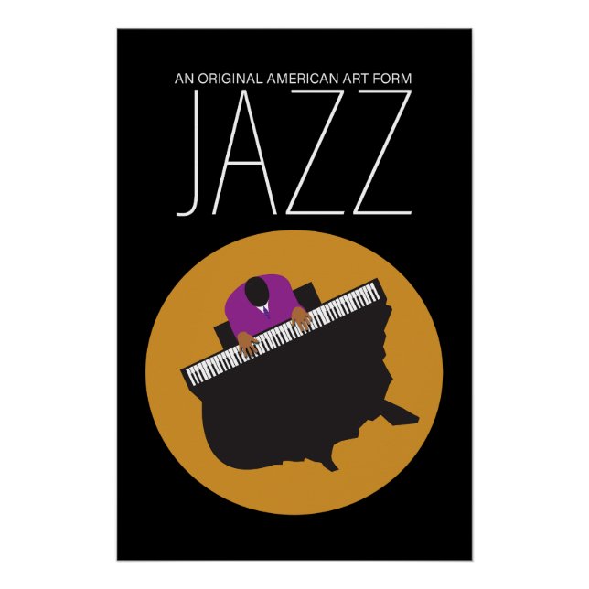 Póster AmeriJazz Black Glossy Poster (Frente)