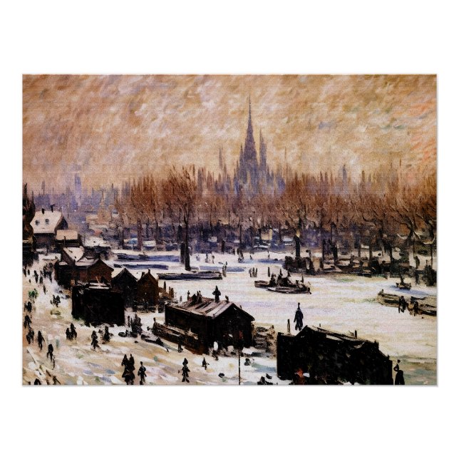 Póster Amesterdã coberto de neve (Frente)