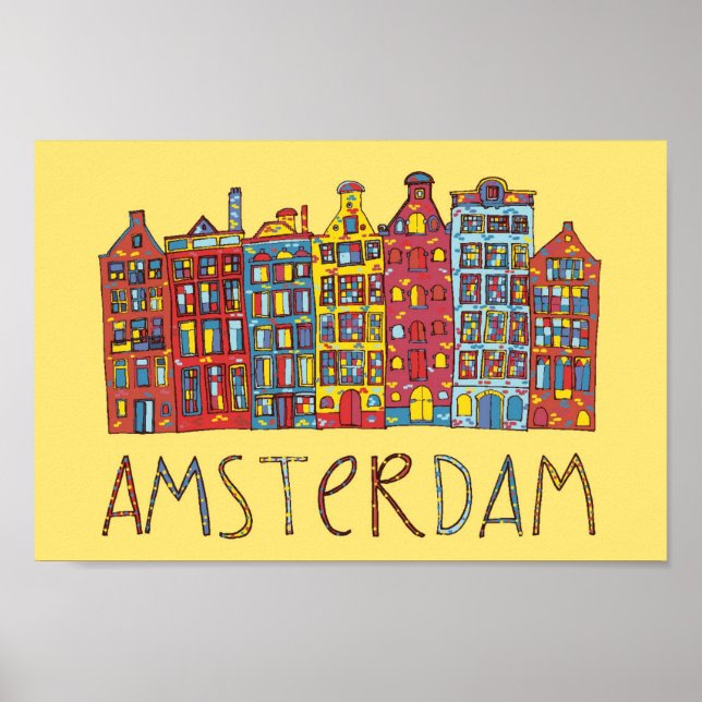 Póster Amesterdã Em Mosaico (Frente)