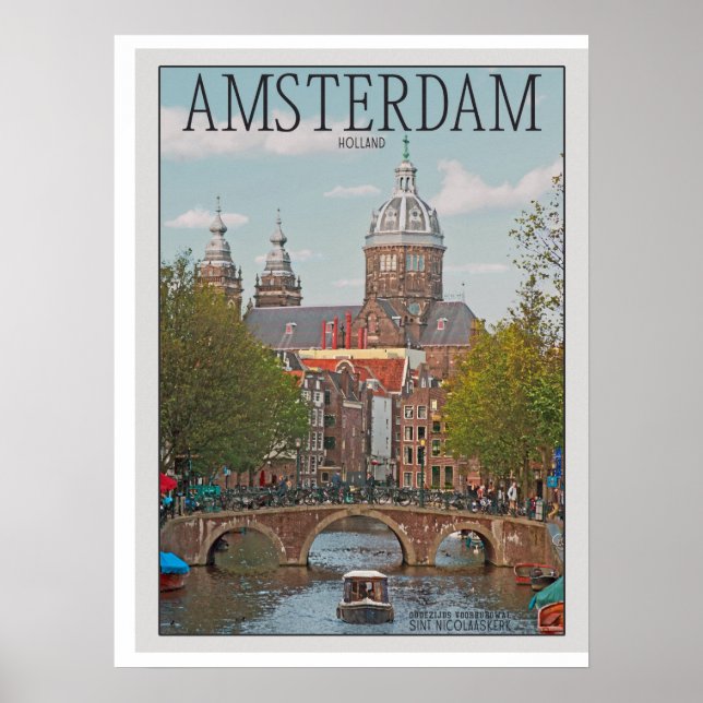 Póster Amesterdã - Sint Nicolaaskerk (Frente)