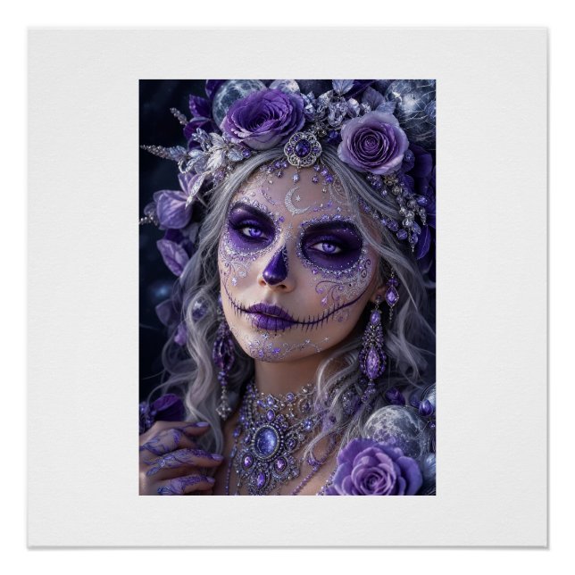 Póster Amethyst Moon Calavera – Purple Day of the Dead  (Frente)