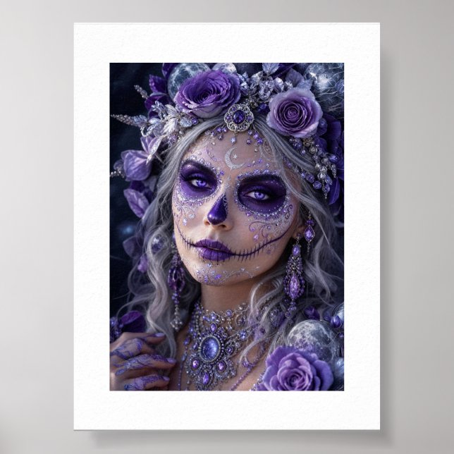 Poster Amethyst Moon Calavera – Purple Day of the Dead  (Frente)