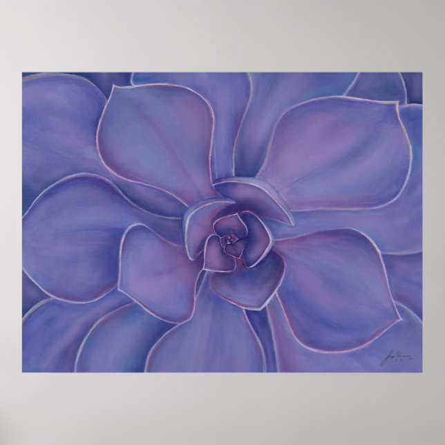Poster Amethyst Succulent Print | Purple Botanical Art (Frente)