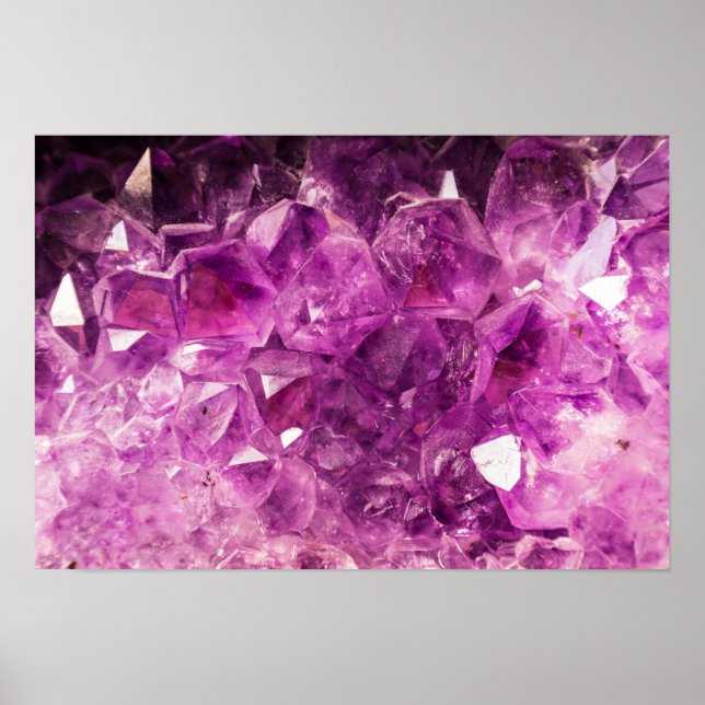 Poster Ametist Gemstone Image Shiny e Sparkly (Frente)