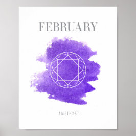 Póster Ametyst Birthstone Fevereiro