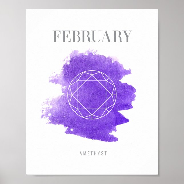 Póster Ametyst Birthstone Fevereiro (Frente)
