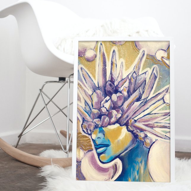 Poster Ametyst Gemstone Fantasy Feminista Abstrato Art (Criador carregado)