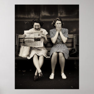 Poster Amigas Antigas Rindo Juntas