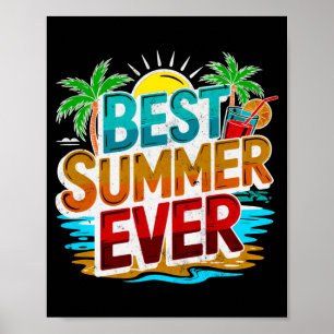 Poster Amigas de praia de verão férias natação viagem mãe