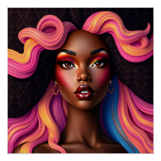 Póster Amigas irmãs sistas magia de menina negra mana
