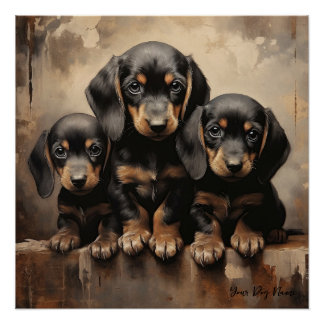 Póster Amigo Dachshund Puppy Dogs 001 - Raimon Paladi