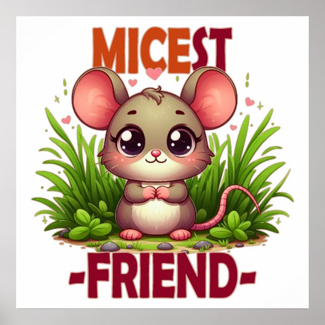 Poster Amigo mais querido piada engraçada Bebê fofo Rato  (Frente)