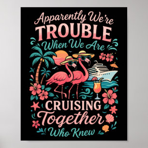 Poster Amigos Companheiros de Casais de Viagem de Navio d