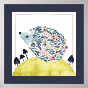 Poster Amigos de Clementine Folk Art Hedge Hog