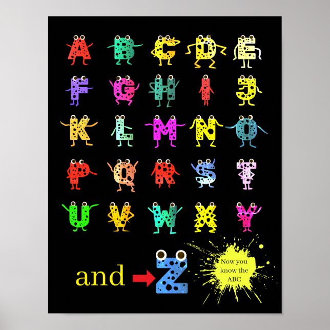 Poster Amigos do Alfabeto ABC Divertido (Frente)