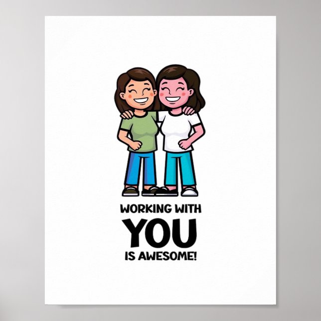Poster Amigos do Trabalho - Duas Mulheres Clássicas (Frente)