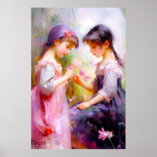 Poster Amigos e Flores 
