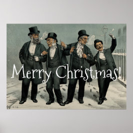 Poster Amigos Feliz Natal Vintage