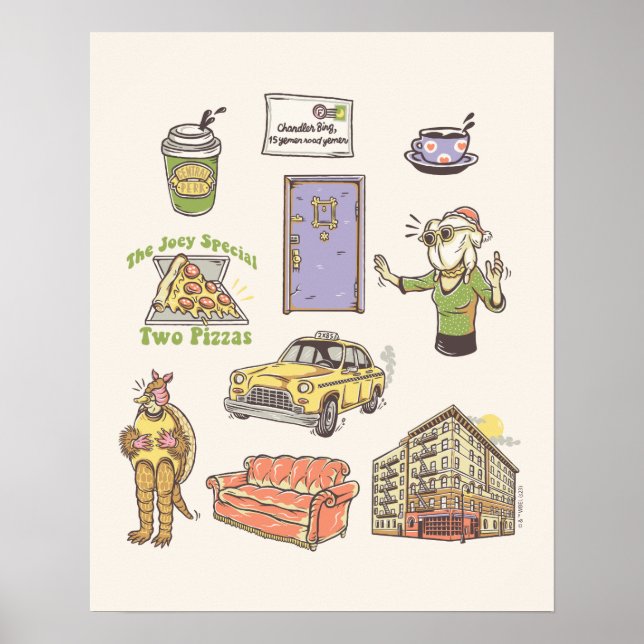 Poster AMIGOS™ | Ícones de desenho gráfico (Frente)