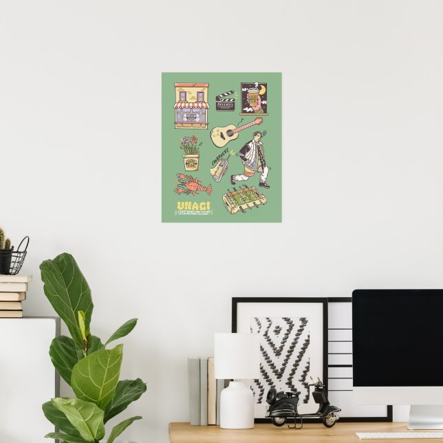 Poster AMIGOS™ | Ícones de desenho gráfico (Escritório em casa)