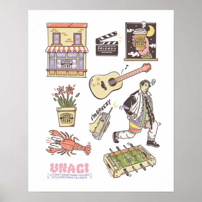 Poster AMIGOS™ | Ícones de desenho gráfico (Frente)